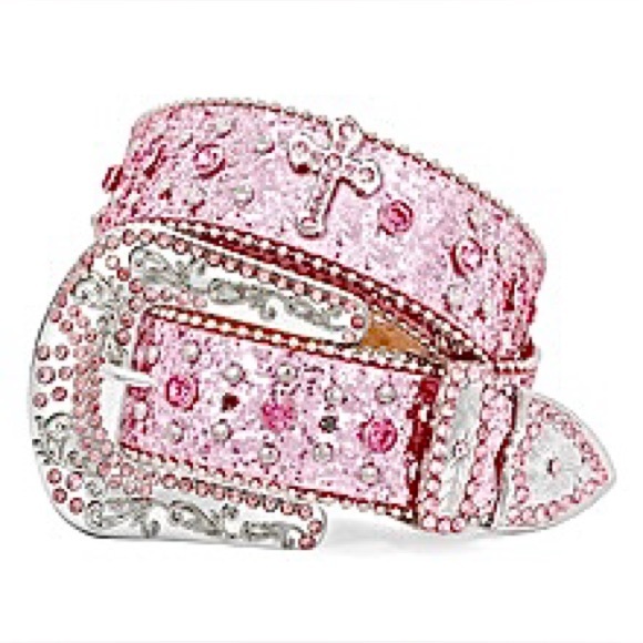 Whippy Pink and Silver Rhinestone Belt. Waist Size 34” to 39”. NWT.